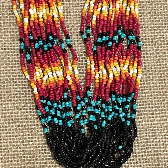 ❤️JUST IN! Boho Multicolor Beaded Necklace and Earring Set - Picture 2 of 3